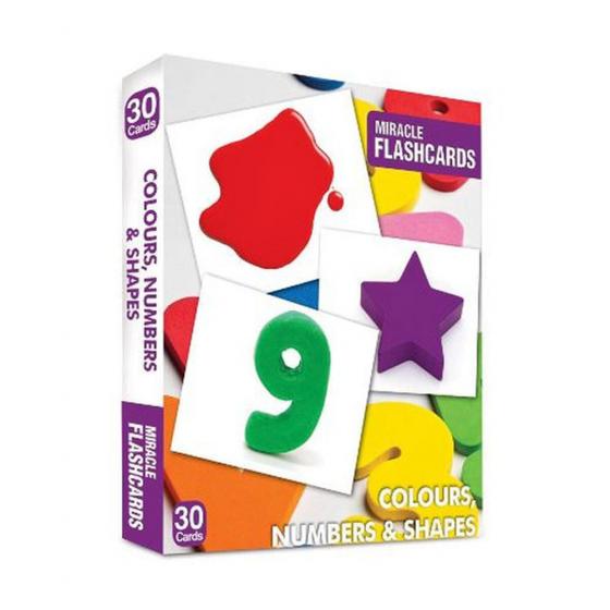 Miracle Flashcards Colours Numbers and Shapes 30 Cards Mk Publications