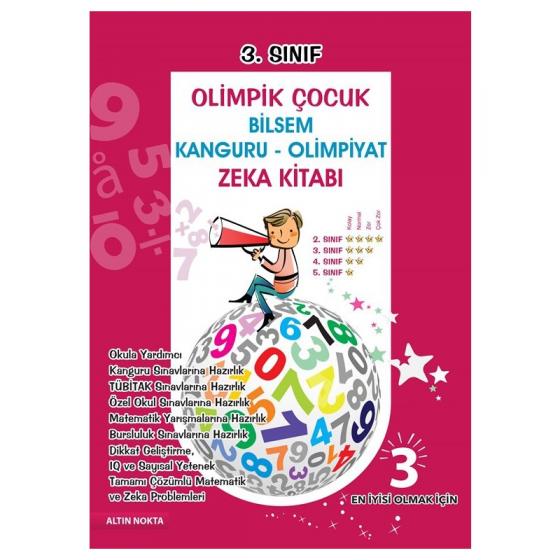 Altın Nokta 3. Sınıf Olimpik Çocuk Bilsem - Kanguru - Olimpiyat Zeka Kitabı Tamamı Çözümlü