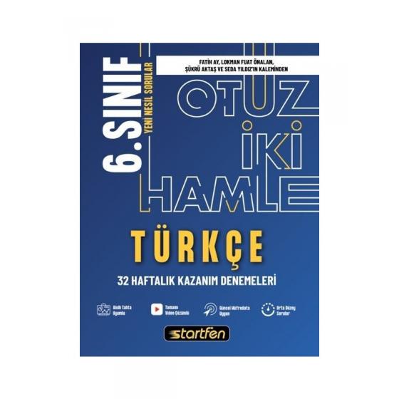 Startfen Yayınları 6. Sınıf Türkçe 32 Hamle Haftalık Kazanım Denemeleri