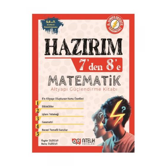 Nitelik Yayınları Hazırım 7'den 8'e Matematik Alt Yapı Güçlendirme Kitabı