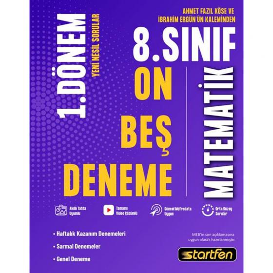 Startfen 8. Sınıf 1. Dönem 15'li Matematik Denemesi